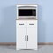 White Wooden Kitchen Cabinet with Microwave Stand | Upgrade Kitchen Storage